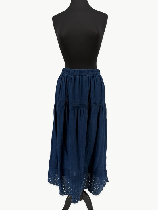 Gap x DOEN Dresses & Skirts - Gap × DÔEN Eyelet Midi Skirt Size Medium Indigo Blue Cotton A-Line Cottagecore
